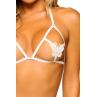 Еротичний комплект із відкритою чашкою Leg Avenue Open cup bra and pearl panty білий колір