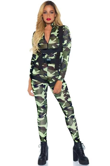 Эротический костюм десантницы Leg Avenue Pretty Paratrooper комбинезон портупея