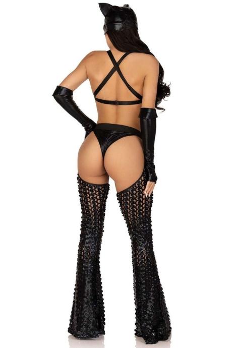 Эротический костюм кошечки-госпожи Leg Avenue Mistress Kitty перчатки комбинезон маска