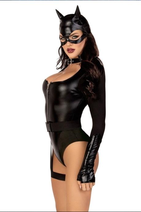 Эротический костюм кошечки Leg Avenue Fierce Feline боди пояс с подвязкой маска кошки