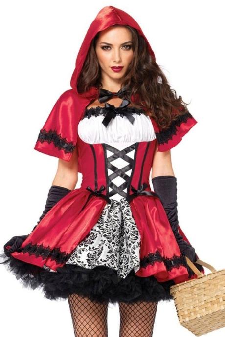 Эротический костюм Красной шапочки Leg Avenue Gothic Red Riding Hood платье накидка