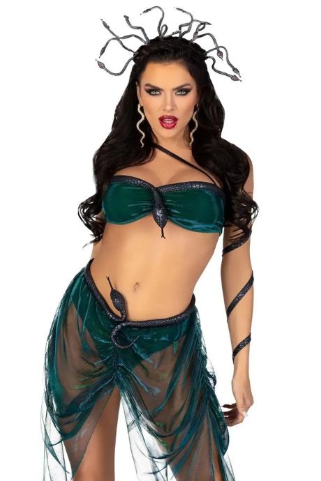 Эротический костюм Медузы Горгоны Leg Avenue Medusa Costume топ юбка нарукавники украшения