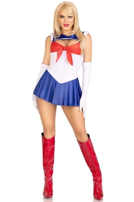 Эротический костюм Сейлор Мун Leg Avenue Sexy Sailor платье перчатки бант