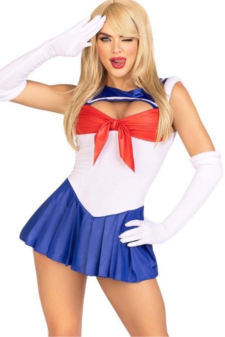 Эротический костюм Сейлор Мун Leg Avenue Sexy Sailor платье перчатки бант