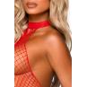 Эротический сетчатый бодистокинг Leg Avenue Racer neck bodystocking Red