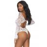 Еротичний боді-бодістокінг Leg Avenue Snap crotch thong back teddy White білий колір