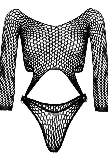 Еротичний боді Leg Avenue Top bodysuit with thong back Black чорний колір