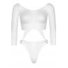 Еротичний боді Leg Avenue Top bodysuit with thong back White білий колір