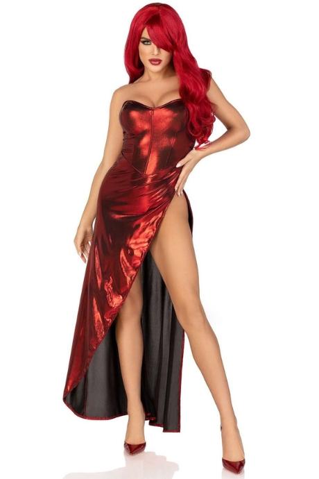 Эротическое платье Leg Avenue Shimmer bodysuit with skirt