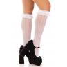 Гольфи ажурні Leg Avenue Sweetheart Ruffle Cuff Knee Highs білі малюнок-серця білий колір