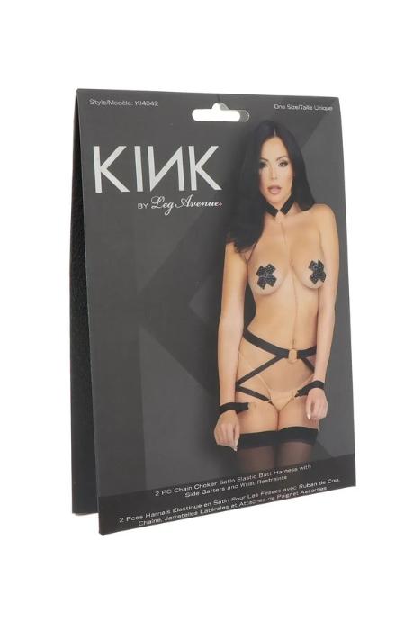 Комплект ремней для бондажа Leg Avenue Harness & wrist restraints One size Black чокер