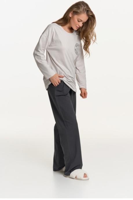 LUNA LP-007 Піжама жін.Комплект для жінок 2-х предм.футболка та штани БІЛИЙ ПІСОК