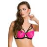 MEDIOLANO Бюстгальтер FLUO PLUNGE 19155 чорно-рожевий колір