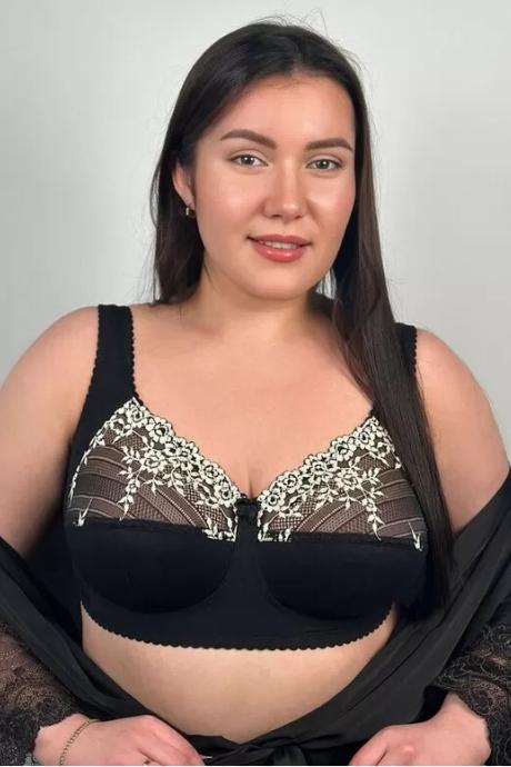 Nana Classic Бюстгальтер 127400 срібляста півонія + чорний колір