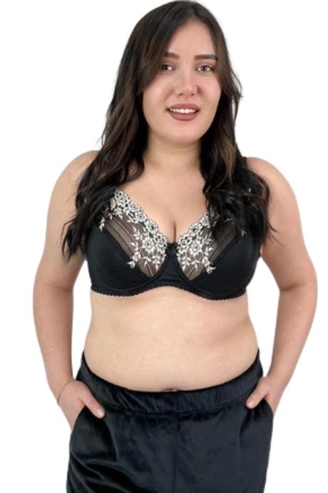 Nana Classic Бюстгальтер 330000 срібляста півонія + чорний
