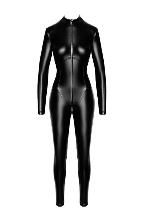 Комбінезон Noir Handmade F331 Powerwetlook overall чорний колір