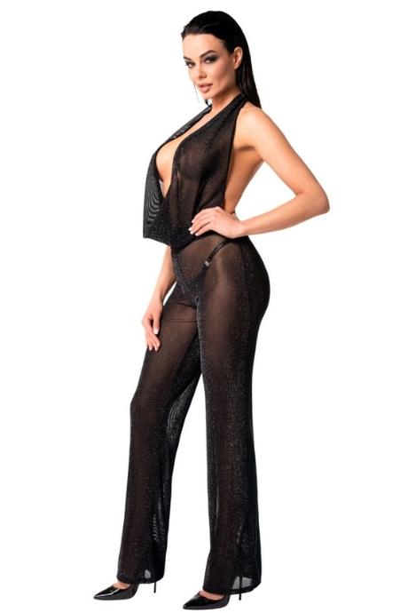 Комбінезон Noir Handmade F350 Shiny tulle overall чорний колір