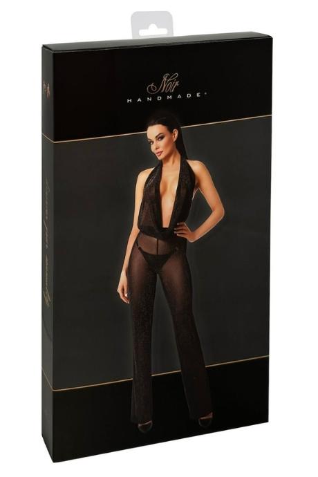 Комбінезон Noir Handmade F350 Shiny tulle overall чорний колір