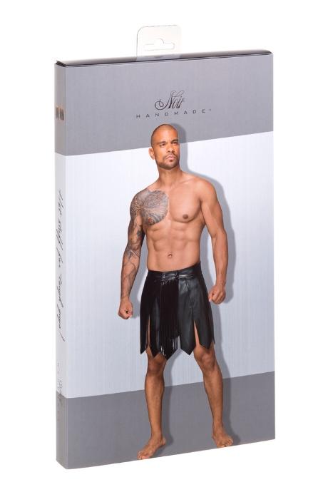 Чоловіча спідниця гладіатора Noir Handmade H053 Eco leather men's gladiator skirt екокожа чорний колір