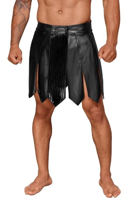 Чоловіча спідниця гладіатора Noir Handmade H053 Eco leather men's gladiator skirt екокожа чорний колір