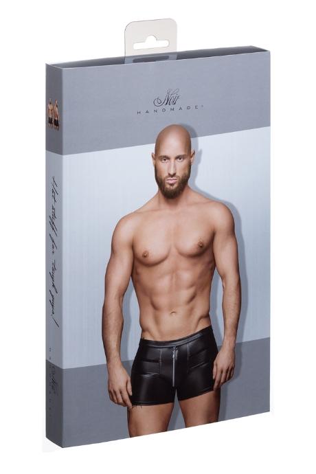 Чоловічі шорти Noir Handmade H006 Men shorts з мокрим ефектом чорний колір