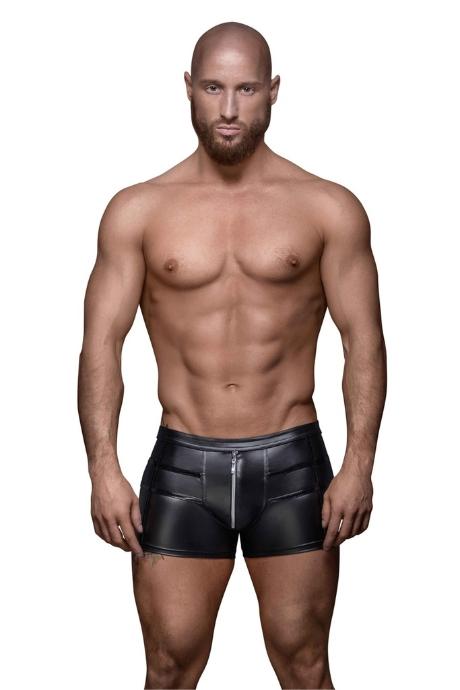 Чоловічі шорти Noir Handmade H006 Men shorts з мокрим ефектом чорний колір