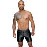 Чоловічі шорти з мокрим ефектом Noir Handmade H061 Powerwetlook shorts чорний колір