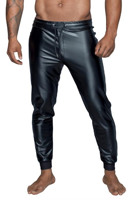 Чоловічі трегінси Noir Handmade H063 Powerwetlook treggings мокрий ефект чорний колір