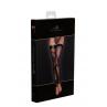 Чулки без мыска Noir Handmade F243 Tulle stockings with patterned flock embroidery