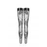 Чулки без мыска Noir Handmade F243 Tulle stockings with patterned flock embroidery