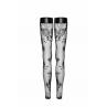 Чулки без мыска Noir Handmade F243 Tulle stockings with patterned flock embroidery