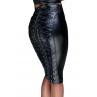 Спідниця-олівець зі шнурівкою Noir Handmade F152 Powerwetlook pencil skirt з мокрим ефектом чорний колір