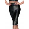 Спідниця-олівець зі шнурівкою Noir Handmade F152 Powerwetlook pencil skirt з мокрим ефектом чорний колір