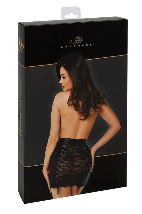 Спідниця Noir Handmade F341 Powerwetlook and lace skirt чорний колір