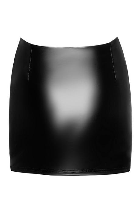 Спідниця Noir Handmade F345 Powerwetlook skirt with garter чорний колір