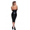 Сукня-олівець з мокрим ефектом Noir Handmade F160 Powerwetlook pencil dress чорний колір