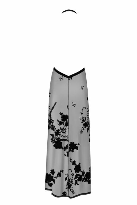 Сукня Noir Handmade F312 Divinity black прозора в підлогу відкрита спина розріз збоку чорний колір