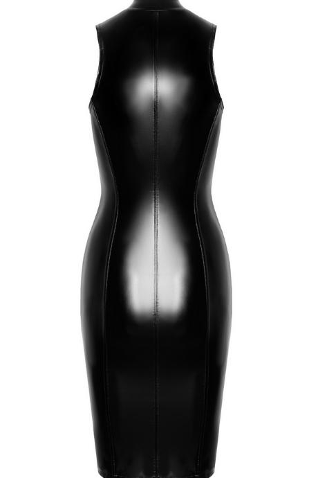Сукня Noir Handmade F337 Powerwetlook midi dress чорний колір