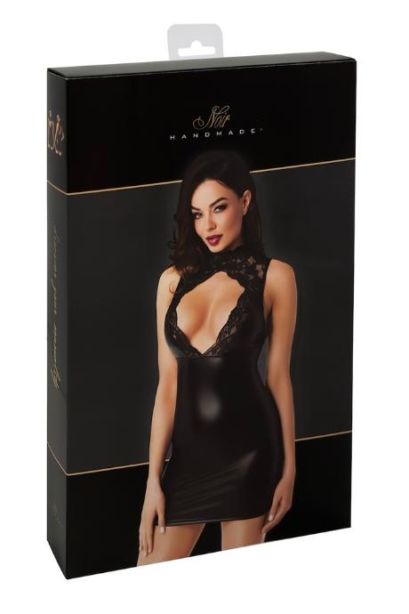 Сукня Noir Handmade F343 Powerwetlook and lace mini skirt чорний колір