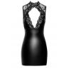 Сукня Noir Handmade F343 Powerwetlook and lace mini skirt чорний колір