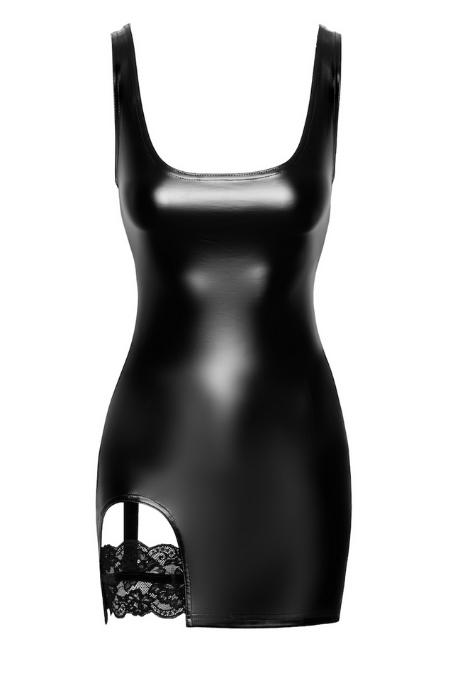 Сукня Noir Handmade F344 Powerwetlook dress with garter чорний колір