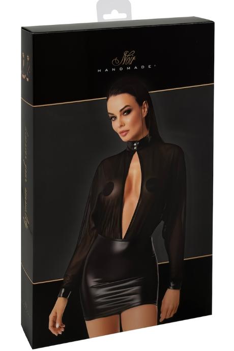 Сукня Noir Handmade F348 Powerwetlook and tulle dress чорний колір