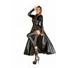 Платье-плащ с мокрым эффектом Noir Handmade F128C Powerwetlook gown coat
