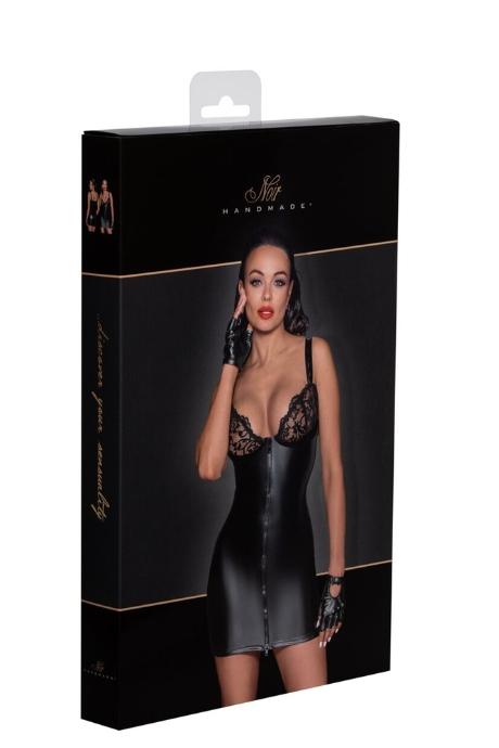 Сукня з мокрим ефектом Noir Handmade F254 Powerwetlook mini-dress чорний колір