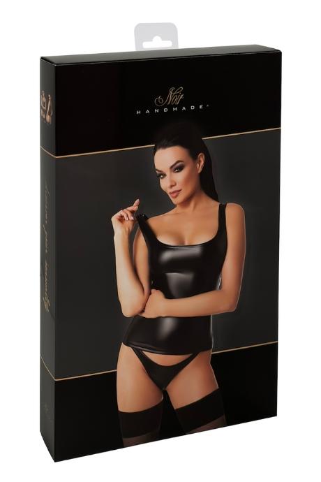 Топ Noir Handmade F346 Powerwetlook top чорний колір