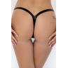 Трусики Noir Handmade P010 Powerwetlook thong під еко шкіра високі вирізи відкриті сідниці чорний колір