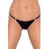 Трусики з мокрим ефектом Noir Handmade P008 Powerwetlook panty with gold clasp на застібках чорний колір