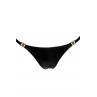 Трусики з мокрим ефектом Noir Handmade P008 Powerwetlook panty with gold clasp на застібках чорний колір