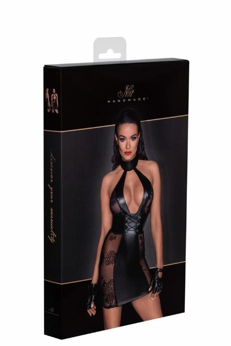 Сукня Noir Handmade F238 Short tulle dress with powerwetlook inserts чорний колір