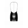 Платье Noir Handmade F307 Mirage black мини под эко кожа открытая спина декор из стразов